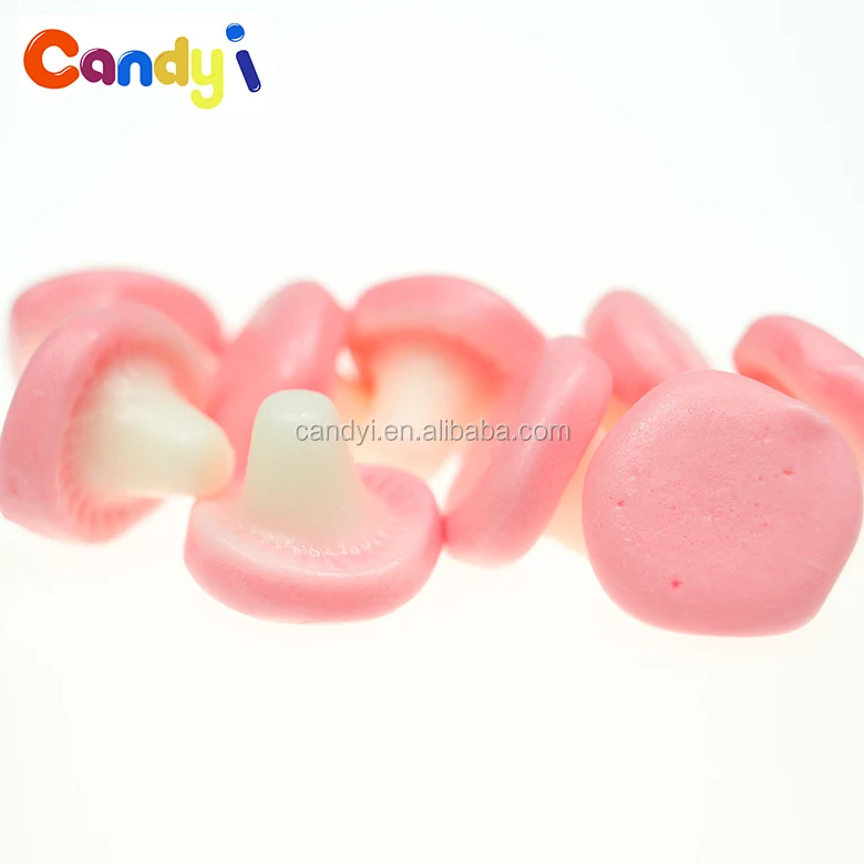 Cute mushroom shaped sour sweets chews gummy candy
