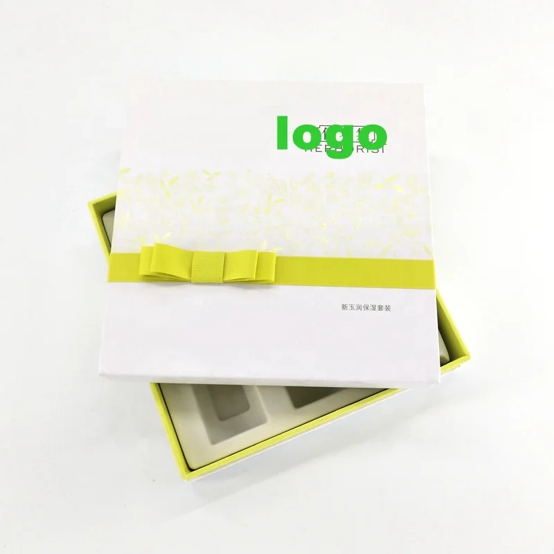 Luxury Custom Rigid Paper Cosmetic Packaging Set Skin Care Gift Box with plastic  Insert