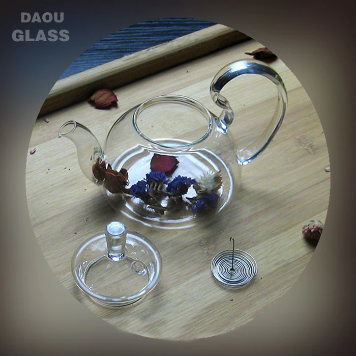 small Heat resistant Clear Glass Teapot ,China gongfu Tea Sets 250ml