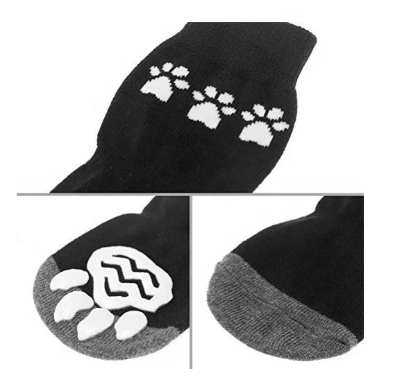 Anti Slip Dog Socks for Hardwood Floors Pet Paw Protectors with Grips