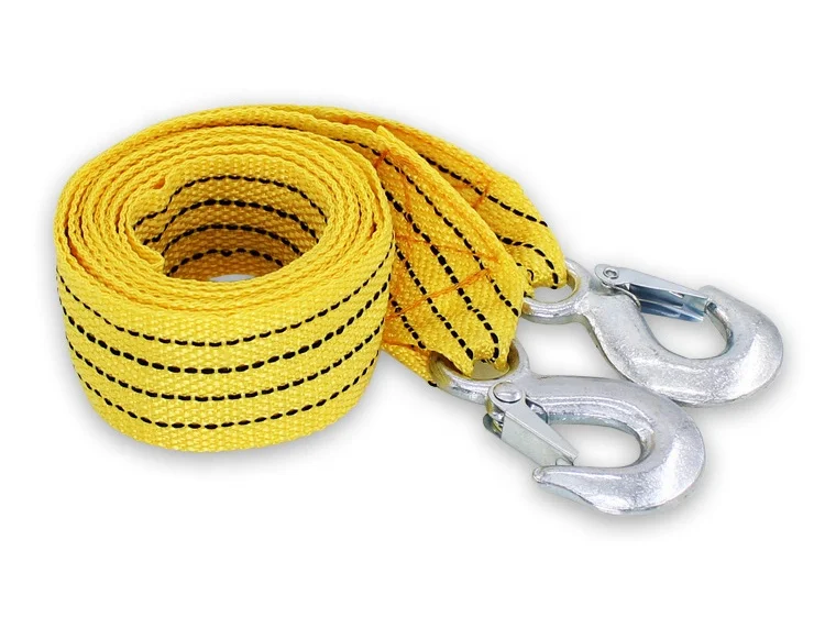 50 ft long heavy duty vehicle tow strap with hooks / Nylon recovery tow ropes / 4 ratchet tie down pull snatch straps for Jeep