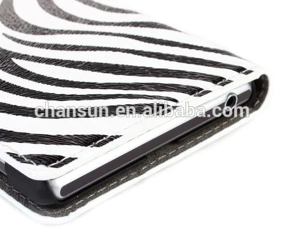 мода дизайн zebra печати новый кожаный чехол телефона для sony xperia z1 l39h