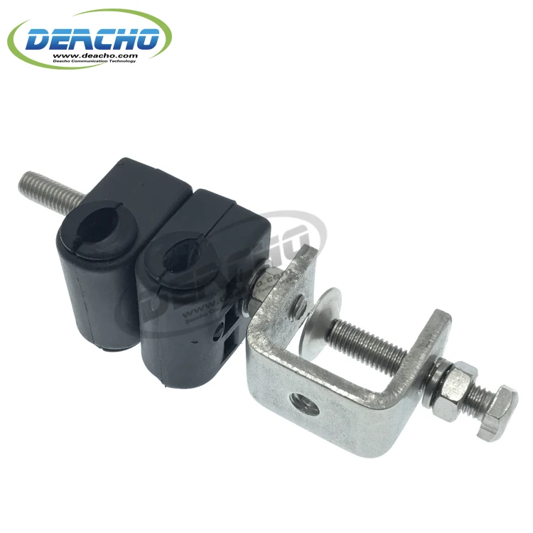 Cable clamp with rubber grommet for 7mm to 8mm optical fiber cable and power cable fixing clips
