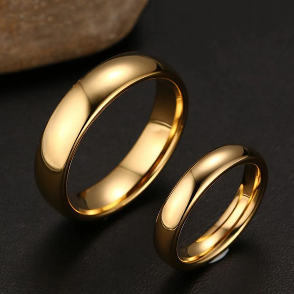 Classic tungsten carbide ring 18k gold wedding rings for men women high quality Couple Jewelry