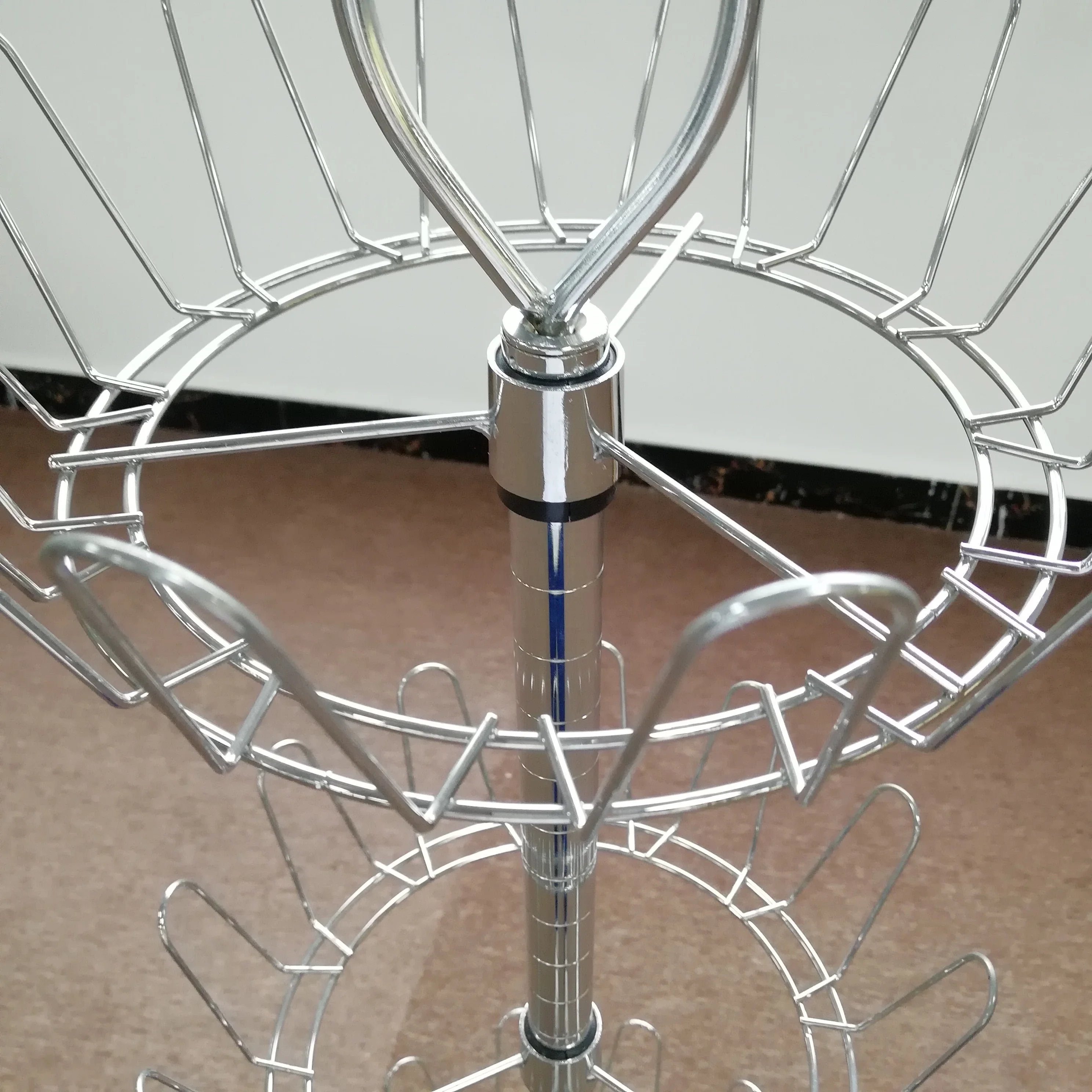 Superior quality 4 tier round rotating display cabinet dryer swivel shoe rack