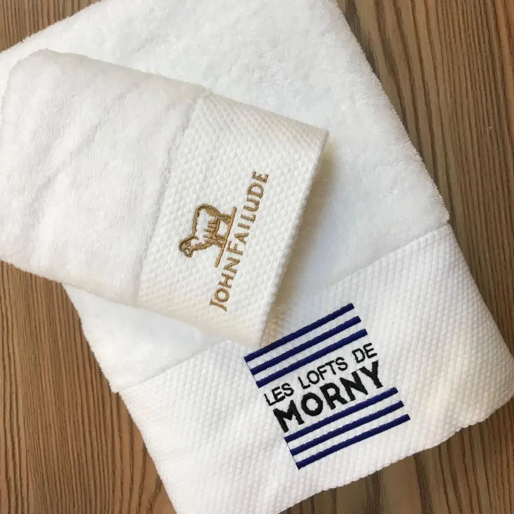 Custom Personalized Logo China Factory Towel 100% Organic Cotton Terry Hotel Bath Mat Foot Towel Supplies Factory Wholesale