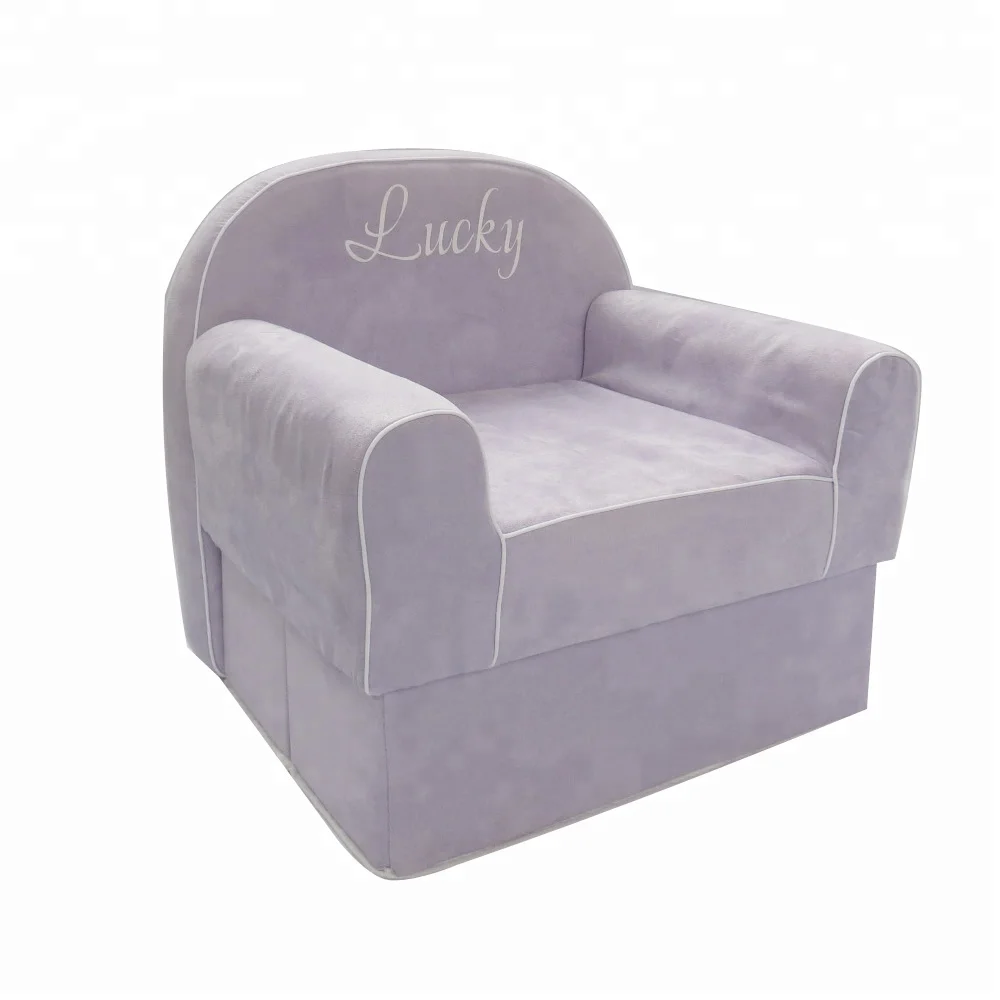 
mini green fabric soft storage Ottoman sofa for kid livingroom 