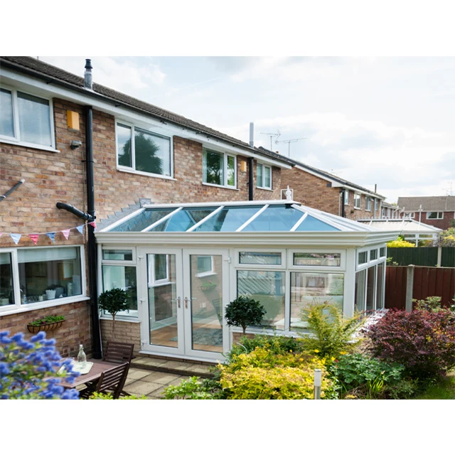 Prefabricated Laminated Low-e Conservatory Victorian Sunbathe Sunroom Glass Aluminum Frame Winter Garden retractable sunroom