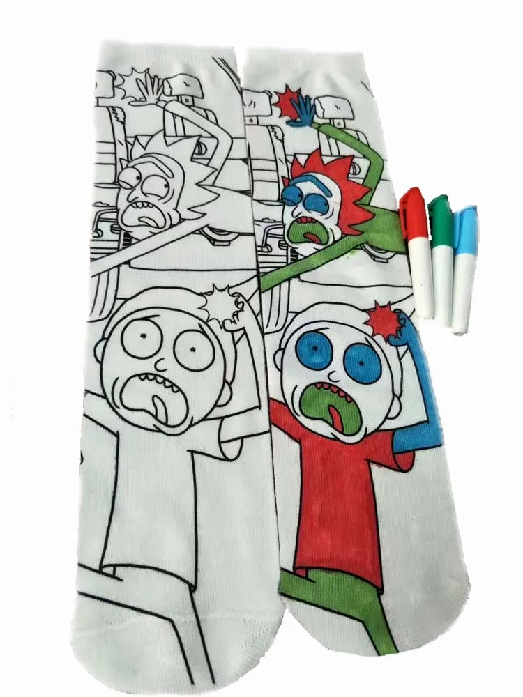 Custom 2019 new design  DIY tube  cotton graffiti  printing socks