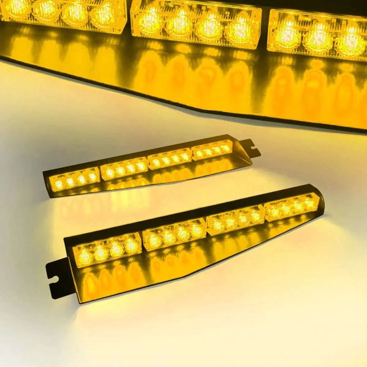 
Led Янтарный предупреждение вспышки светодиодная световая балка, 32 светодиода Сплит с возможностью установки на приборную панель 