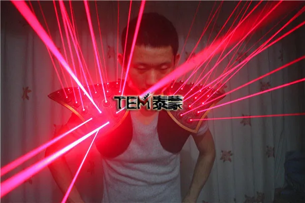 Red Laser Robot Suit Light Up LED Vest, Luminous Waistcoat LED Robot Costume For Laser Show Party