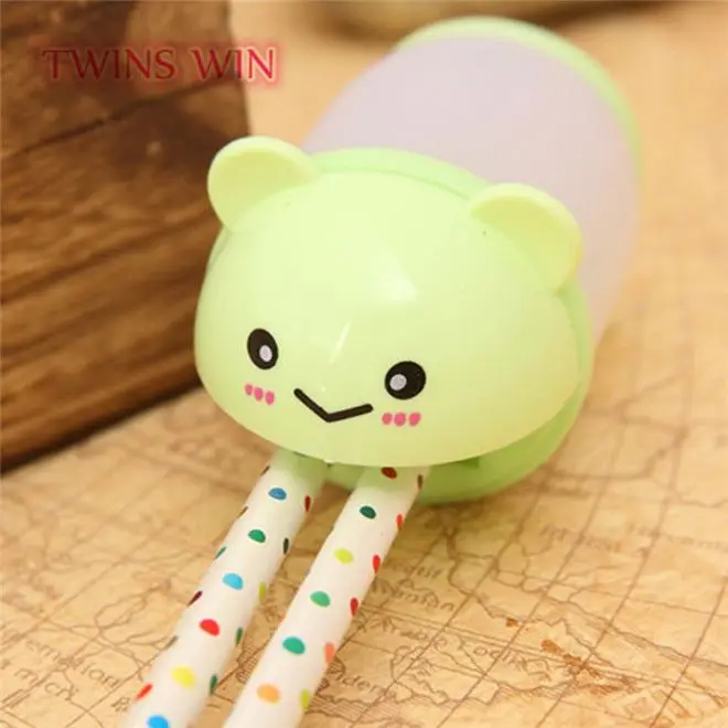 factory direct luxury Kawaii bear design rubber pencil sharpener for Korean 2018 new innovative stationery product