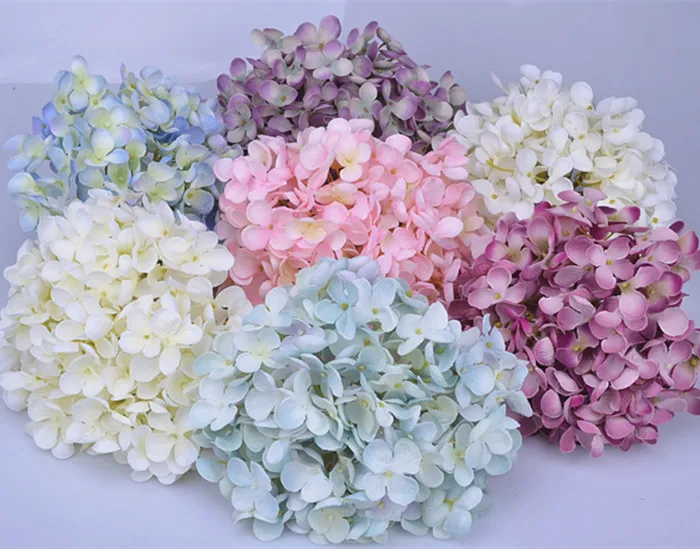 Wholesale 19cm large artificial hydrangea flower head For wedding flower