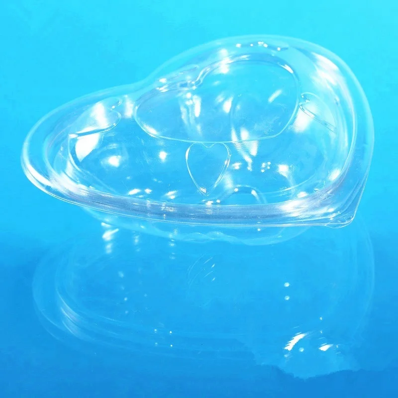 Special Design Clamshell Fruit Plastic Container Disposable Heart Shape Strawberry Punnet Clear Fruit Packaging