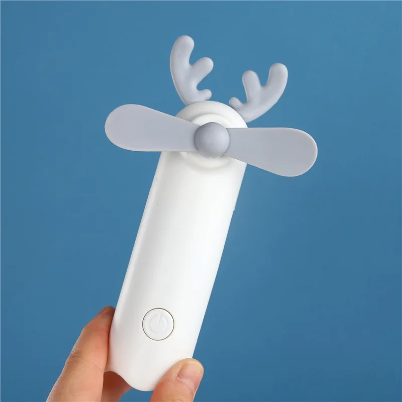 
Creative antler usb charging mini handheld fan office desktop outdoor portable small fan 