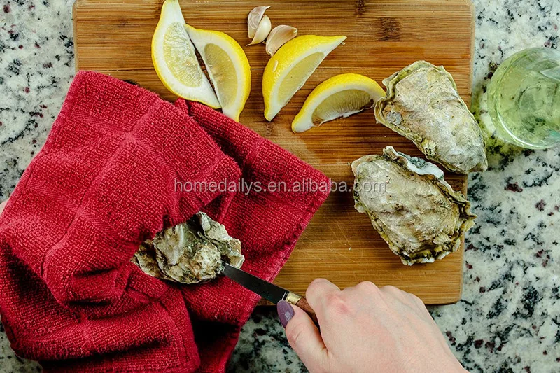 Set of 2 Stainless steel Oyster Shuckking Knife with wood handle