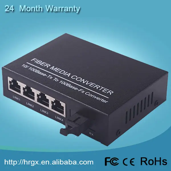 Китай оборудование безопасности 10 /100M 1 Волоконно 4 Ethernet двухволоконный медиаконвертер