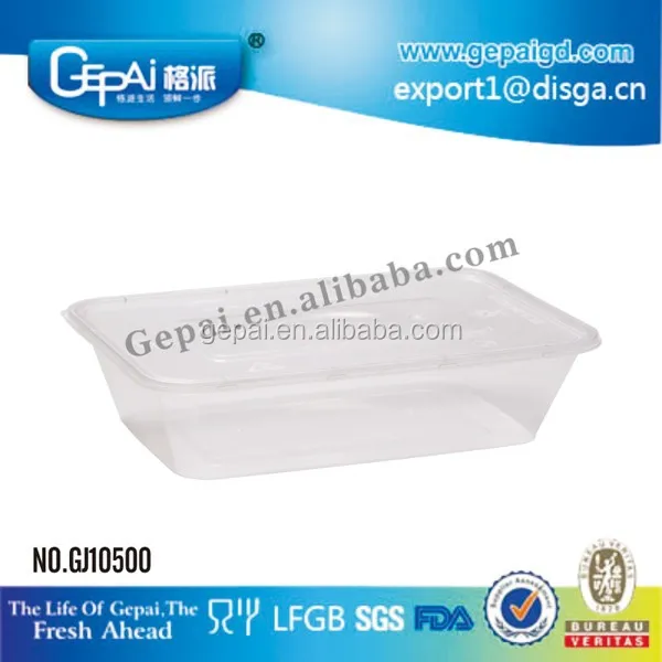 500ml Disposable Rectangular Plastic PP Material Food Storage Box Eco-Friendly Dishwasher Safe for Lunch Packing Includes Lids