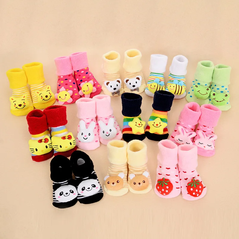 18 Style Lovely Cute Newborn Baby Socks Animal Cartoon Infant Socks Model Anti slip Boys Girls