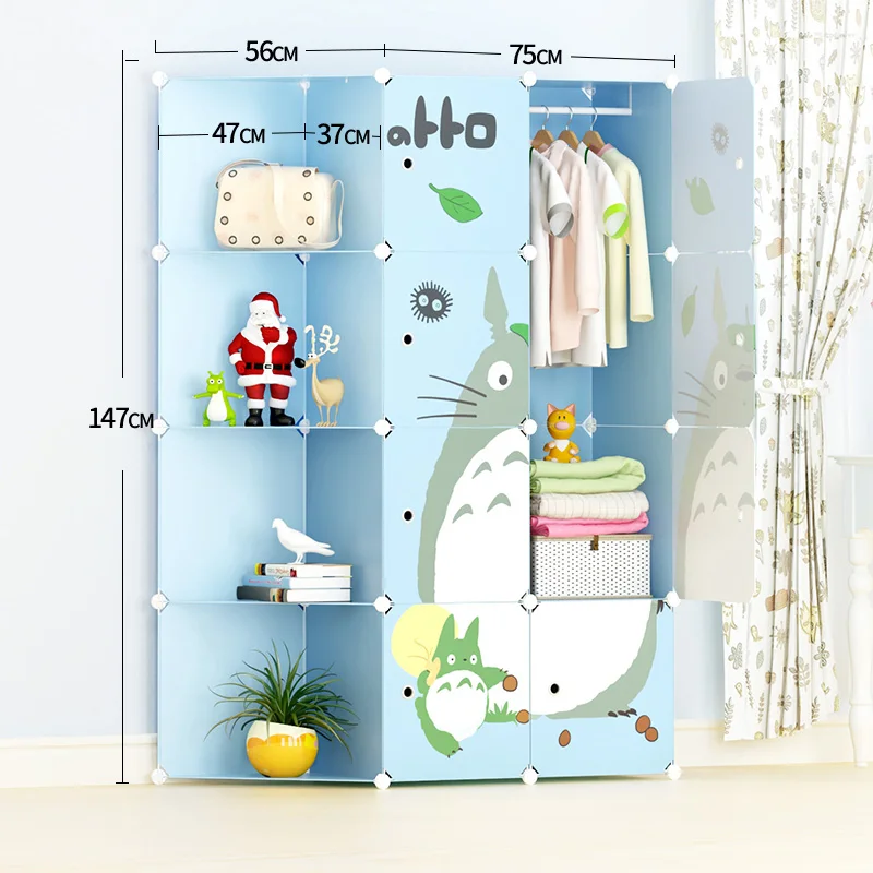 Portable Kids Wardrobe Modular Cabinet for Space Saving, Ideal Storage Organizer Cube for books, toys, towels