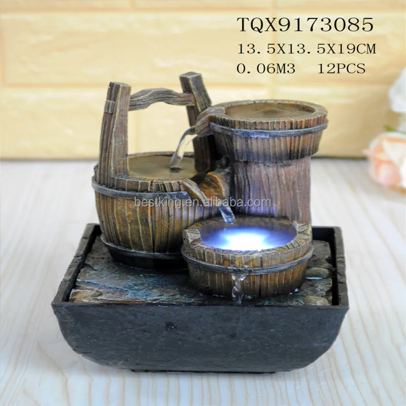 
Indoor artificial battery operation rotary disc waterfall fountain 