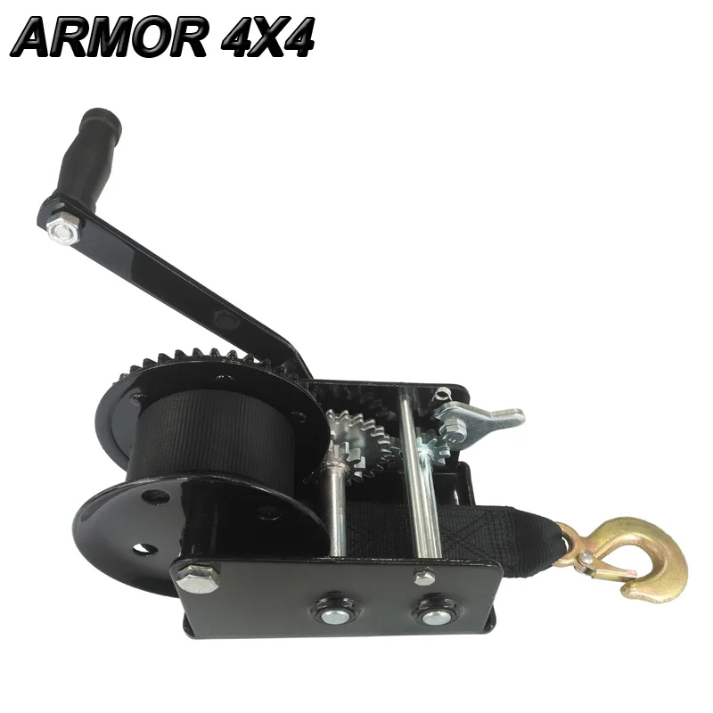 
2000lbs fishing reversible boat trailer anchor manual mini hand winch with strap 