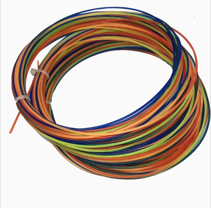 Шнурок для теннисной ракетки POWERTI, радужная Спортивная тренировочная нить 1,30 мм, нейлоновая гирлянда 12 м для спортзала