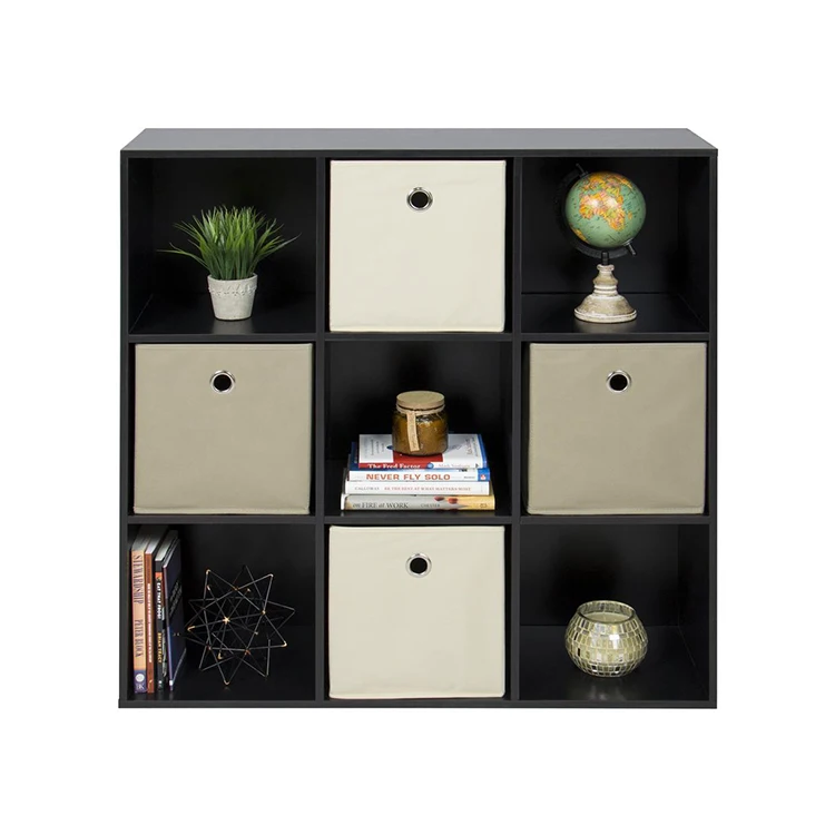 Modern office wood 9 cube storage organizer cabinet bookcase for living room