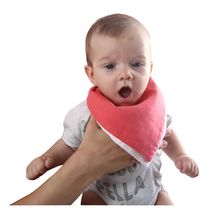 
Amazon hot selling muslin bibs 100% muslin cotton baby bibs for boy and girls 