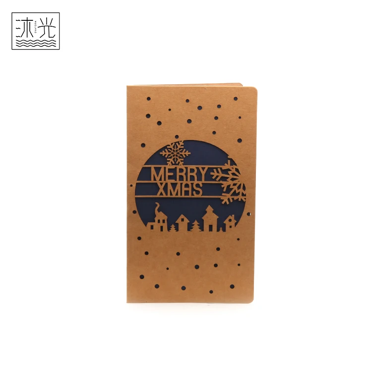 
Fancy Design Decoration Merry Xmas Christmas Greeting Laser Cut Christmas Cards 