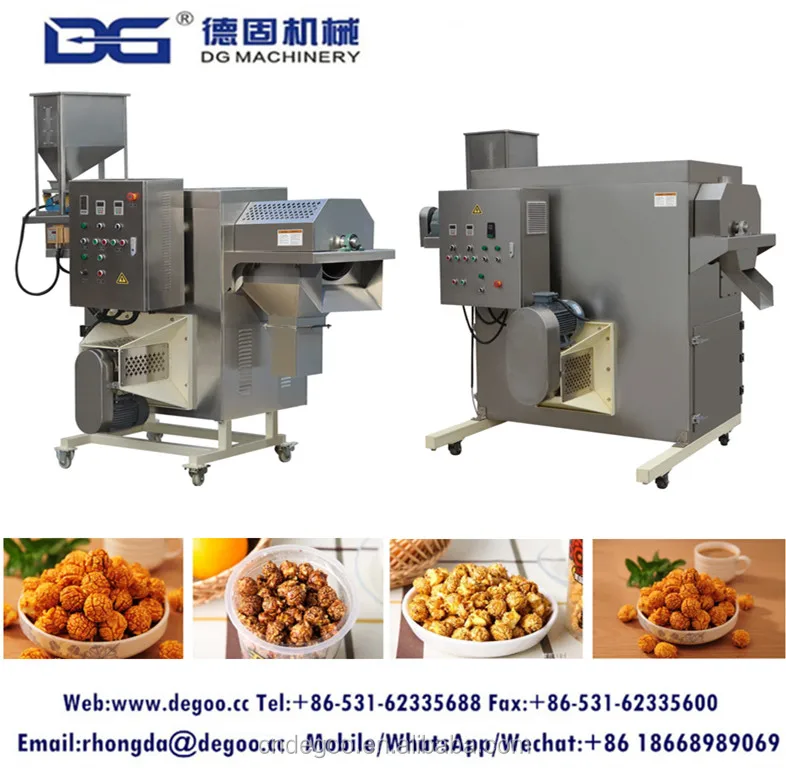 
High quality popcorn machine hot air airflow caramel popcorn processing line 
