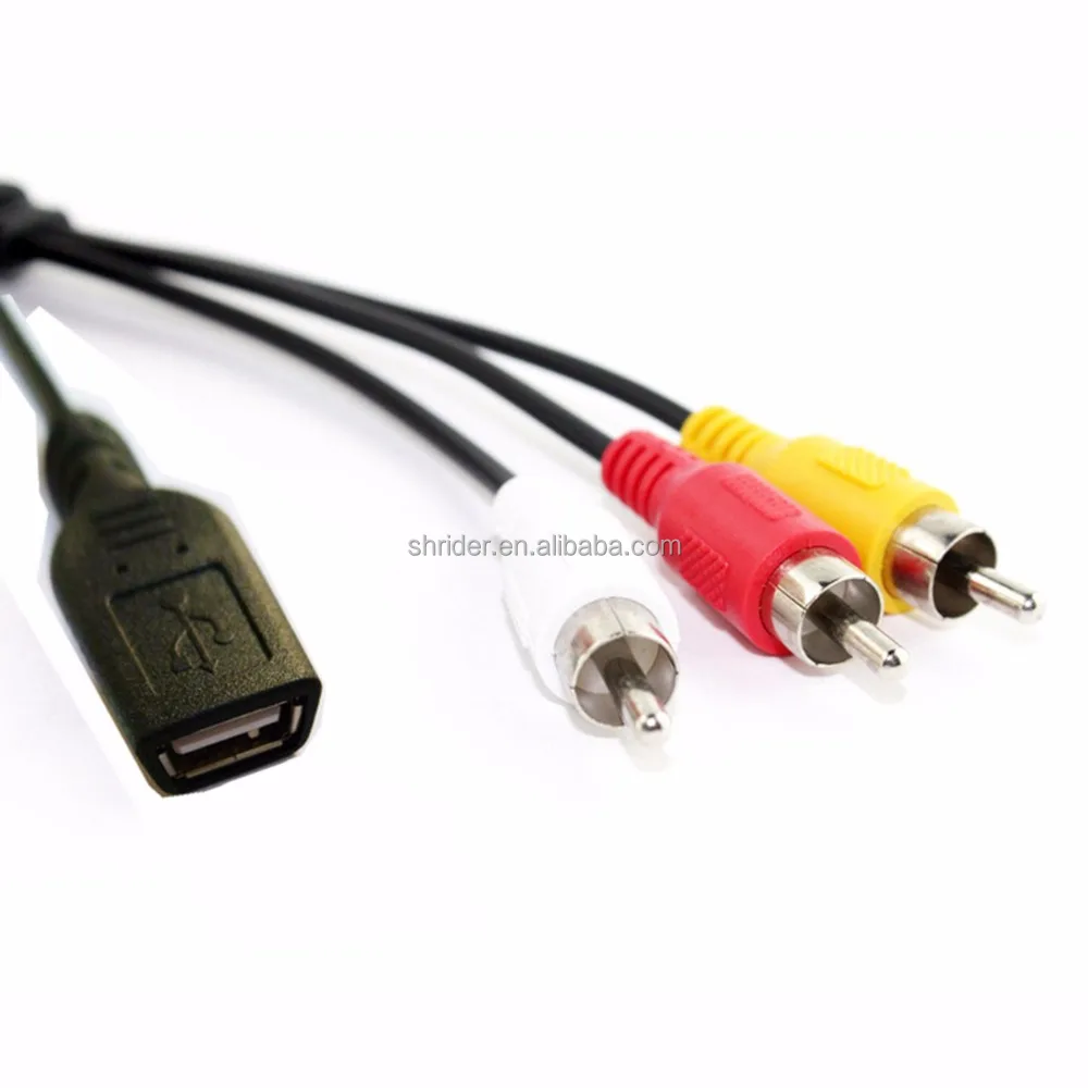 
Кабель USB 2,0 AF-3RCA usb «мама»-rca «папа» 