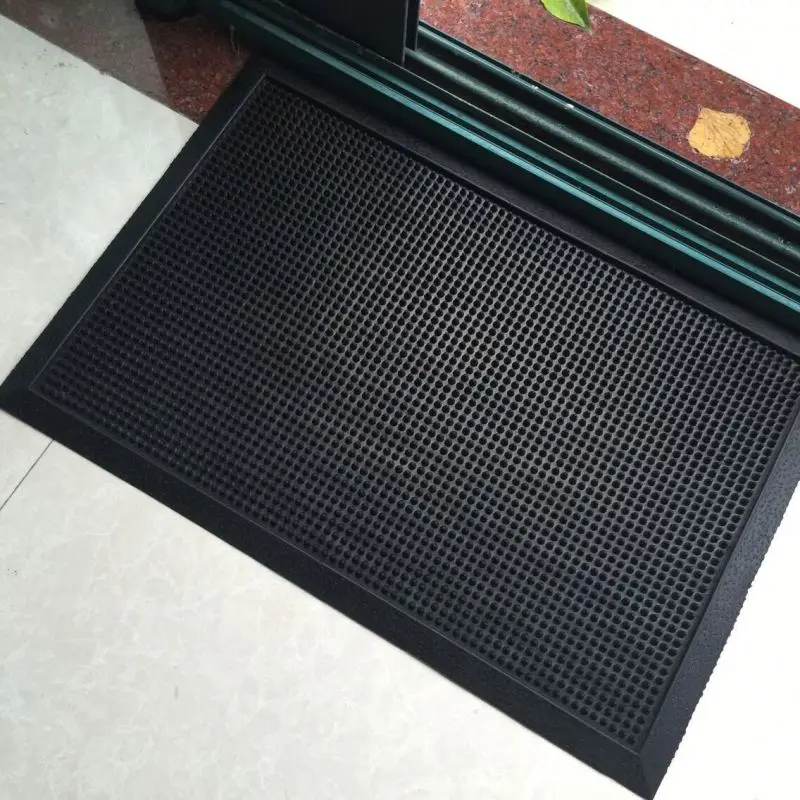 Half Moon Semi Circle Water Proof Doormat Rubber Black