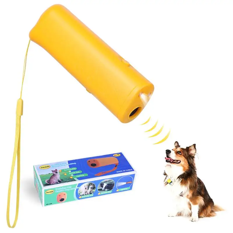 Dog Puppy Ultrasonic Repeller Pet Dog Training Device with LED Light LED Ultrasonic 3 in 1 Anti Barking Ultrasonic Repellent