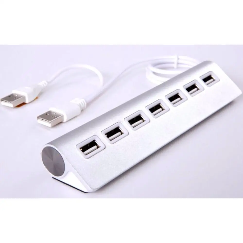 New Aluminum Alloy High Speed 7 Ports USB 2.0 HUB Adapter Transfer Speed Up to 480M bps Mini USB Hub