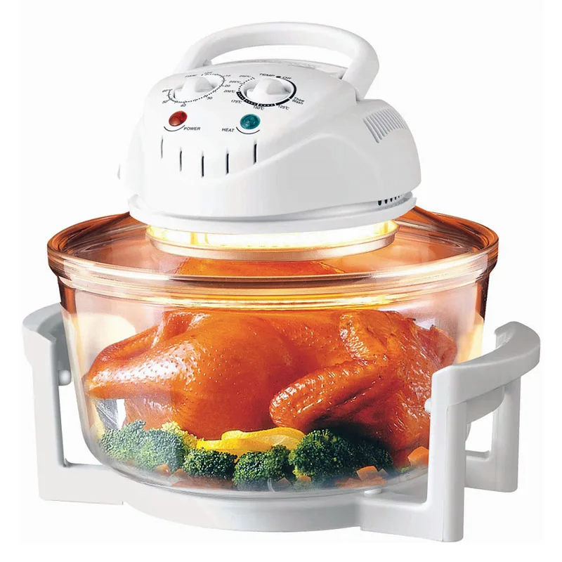 17L 1200-1400w high quality electric cookers glass blow infiniticook halowave halogen oven with receipes