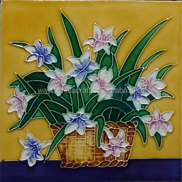 Glazed hand painted decorative picture tiles ceramic tile decoration