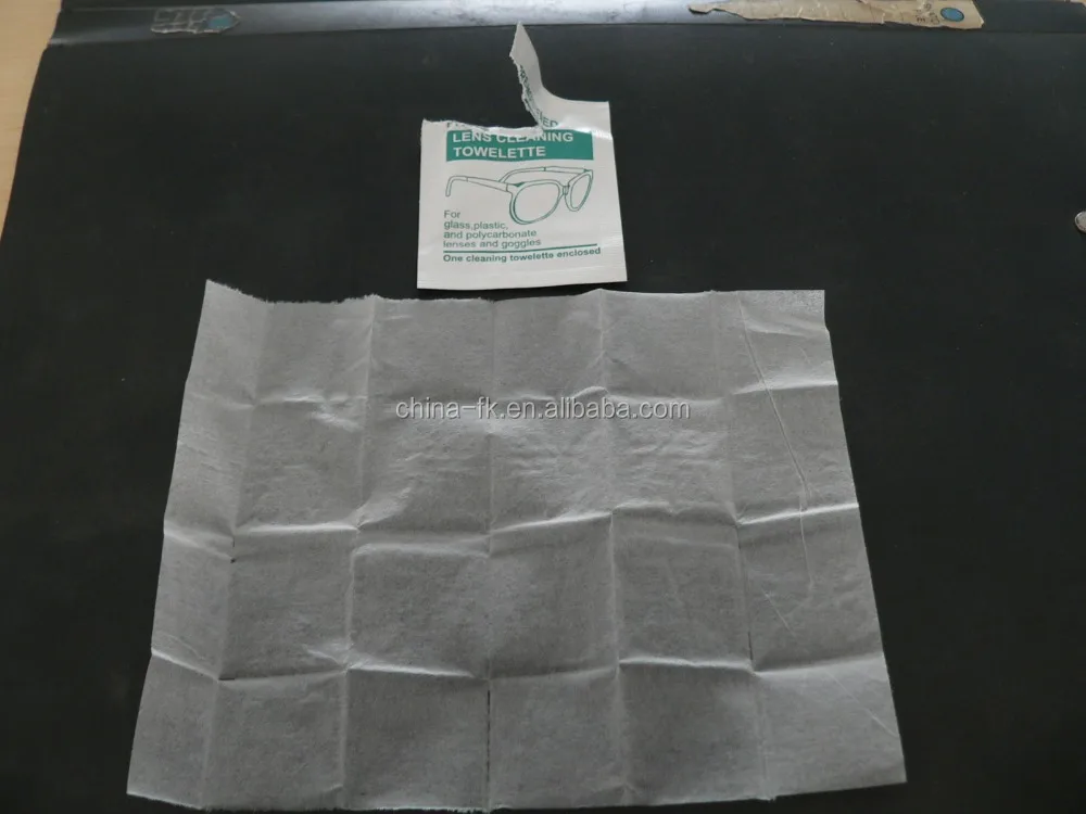 Lens cleaning towel wet wipe
