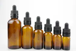 Glass Dropper Bottle with Child Resistant Tamper Evident Dropper Amber Cosmetic Screen Printing Size Dropper Cap Acceptable
