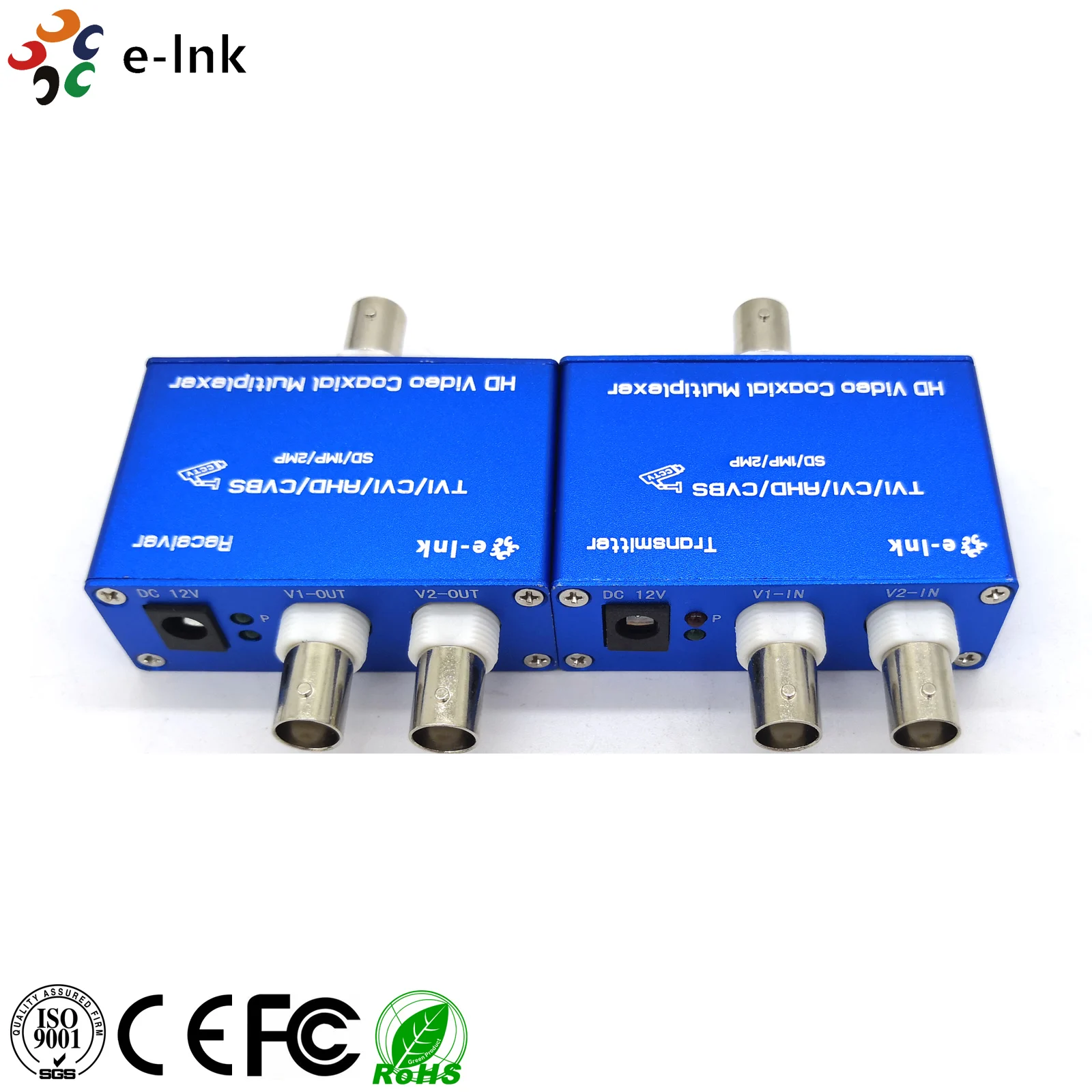 2 Channel CVI AHD TVI video multiplexer for over coaxial cable