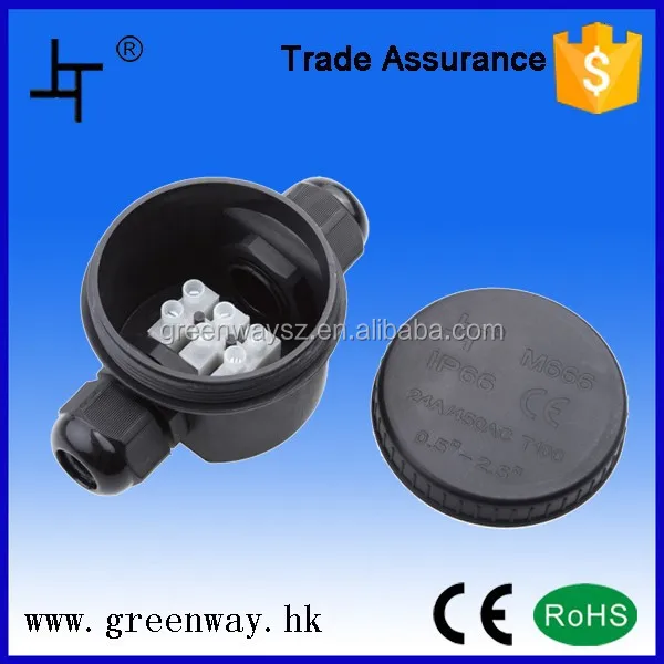 24A 450V AC ip66 waterproof terminal block box with cable glands