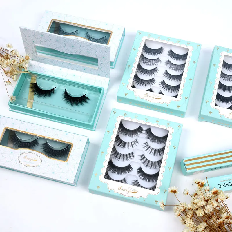 
Glitter square eyelash packaging box double layer row of eyelashes 