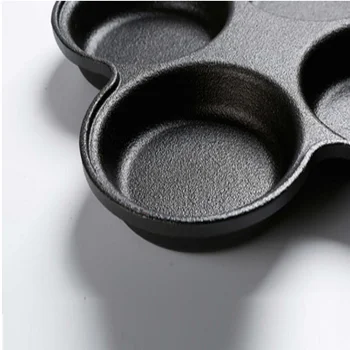 Factory Sell Direct Square Shape 4 cups iron cast non stick omelet frying pan