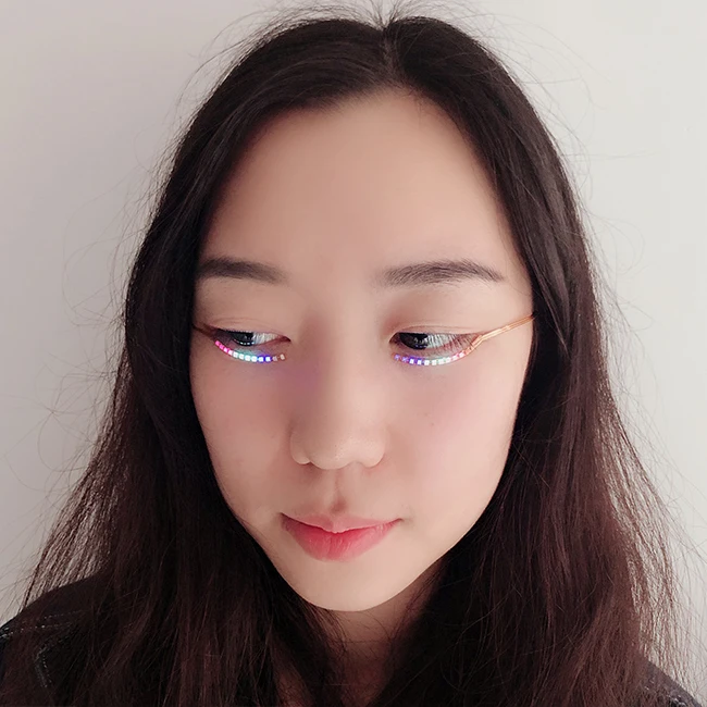 Unisex Music Controlled Sound Activated Led Eye Lashes Flashing Light Up Led Eyelashes For Party