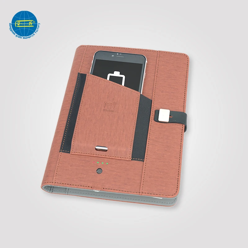 
2018 New Items Wireless Charging Notebook With Power Bank 