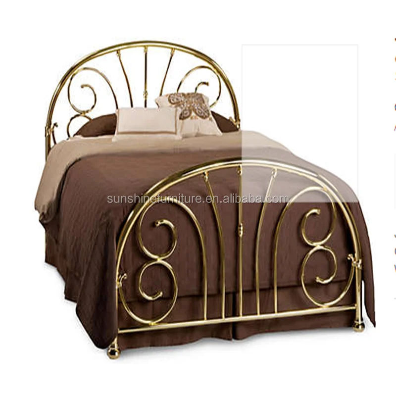 
china supplier european style bed designer antique furniture king size brass bed 
