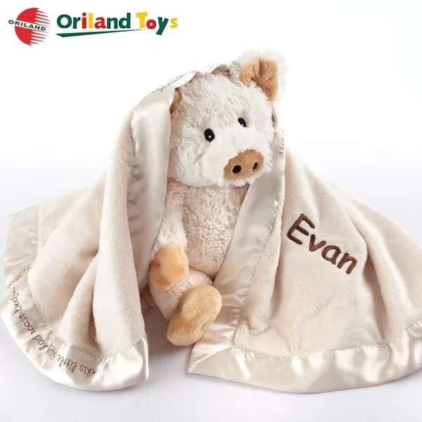 
 Мягкое плюшевое детское одеяло на заказ с милой мягкой плюшевой игрушкой в виде свиньи  