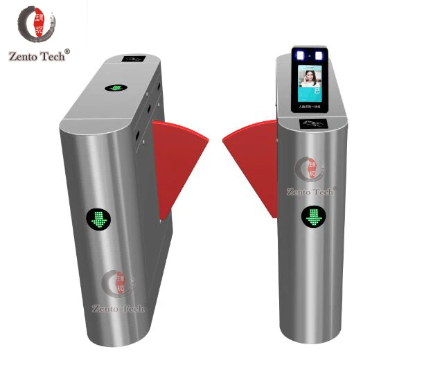 ZENTO Factory price CE approved 304 stainless steel Full intelligence top class flap turnstile
