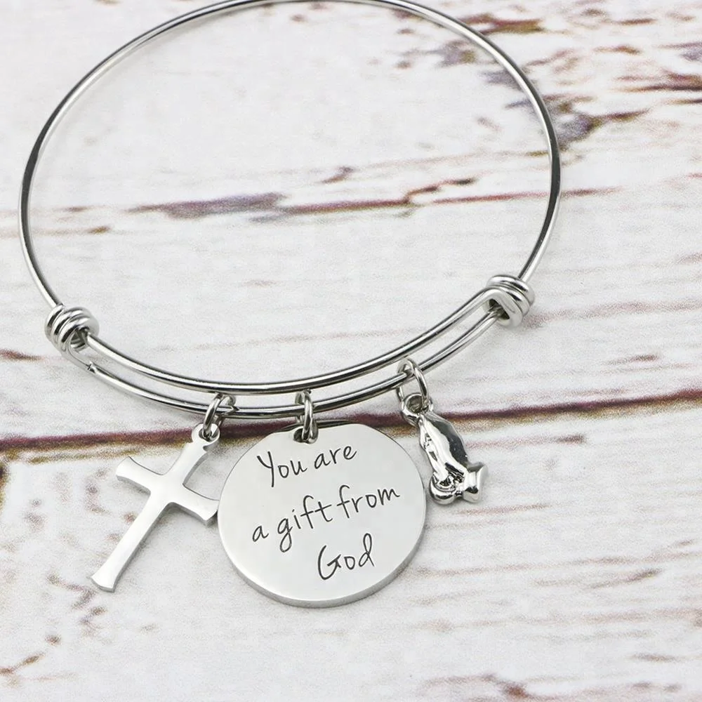 925 Silver Bracelet Expandable Jewelry Pendant Women Heart Bracelet