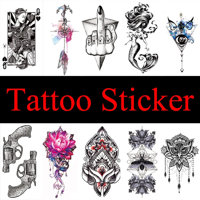 XQB 001-100 210x114mm colorful waterproof temporary tattoo animal totem long time lasting tattoo sticker